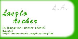 laszlo ascher business card