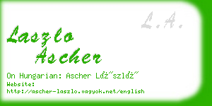 laszlo ascher business card